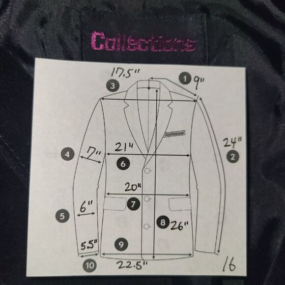 Vintage COLLECTIONS Black Velvet Blazer Jacket Size 16 Cotton Japan 2 Button - Picture 3 of 8